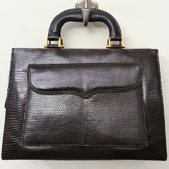 SUAREZ New York Lizard Skin Top Handle Crossbody - Picture 5 of 8